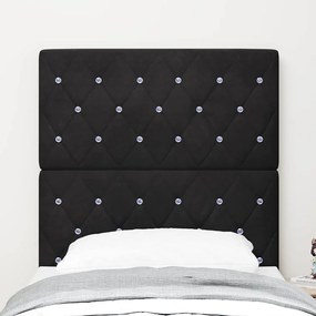 Cabeceira LED preta, 80 cm, em veludo