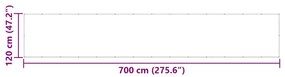 Tela de varanda 120x700 cm 100% poliéster oxford laranja