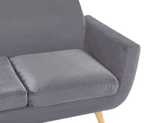 Capa para sofá de 3 lugares de veludo cinzento BERNES Beliani