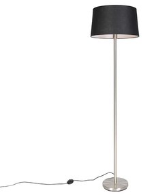 Candeeiro de pé moderno em aço com cúpula preta 45 cm - Simplo Moderno