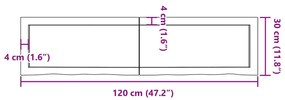 Prateleira de parede 120x30x6cm carvalho tratado castanho-claro