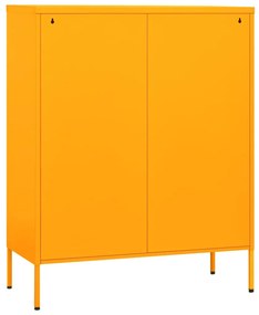 Armário de arrumação aço 80x35x101,5 cm amarelo mostarda