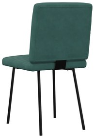 Cadeiras de jantar 4 pcs veludo verde-escuro