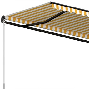 Toldo retrátil automático 350x250 cm amarelo e branco