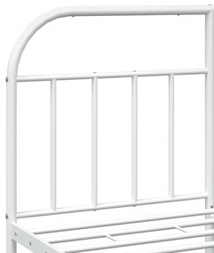 Estrutura de cama com cabeceira 140x190 cm metal branco