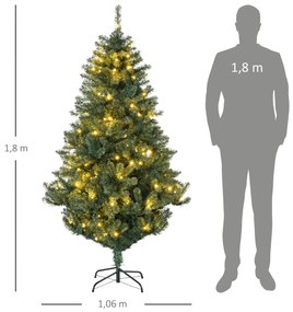 HOMCOM Árvore de Natal Artificial 180 cm com 150 Luzes LED Árvore de N