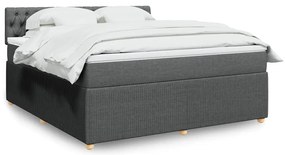 Cama com molas/colchão 180x200 cm tecido cinzento-escuro