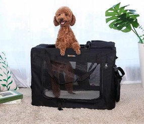 Transportadora para animais de estimação M 60 x 40 x 40 cm Preta