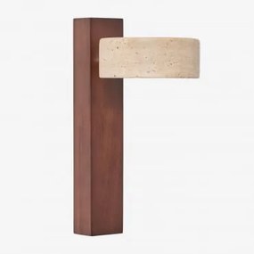 Aplique De Parede Led Orientável Em Madeira E Travertino Davise Travertine - Sklum