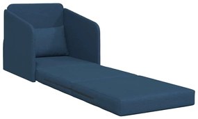Sofá Cama de Chão 2 em 1 Azul 65x80x83 cm Tecido