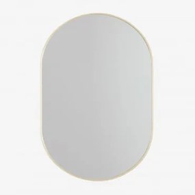 Espelho De Parede Oval 60x90 Cm Em Alumínio Draves Amarelho Ouro - Sklum