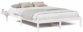 Estrutura de cama com mesas de cabeceira Branco 140 x 200 cm