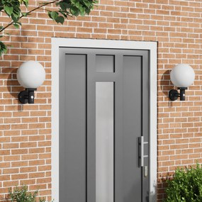 vidaXL Luzes de Parede Externas com Sensor 2 pcs Aço Inoxidável Preto IP44