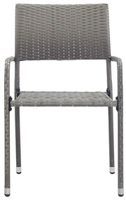 3 pcs conjunto de jantar para jardim cinzento