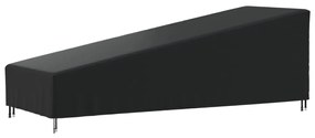 vidaXL Capa para espreguiçadeira 203x81x25/63 cm 420D oxford preto