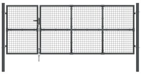 Portão de rede para jardim 350x175 cm aço galvanizado antracite