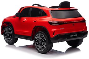 Carro elétrico para Crianças Mercedes Benz EQA 250 12V 4x4 Rodas Espuma EVA, Assento couro ecológico Vermelho
