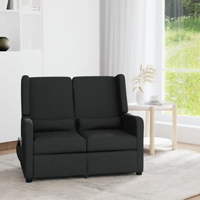 vidaXL Sofá de massagens reclinável 2 lugares tecido preto