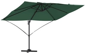 Guarda-Sol Cantilever Roma Verde 352x251x260 cm em Alumínio