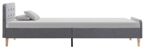 Estrutura de cama em tecido 100x200 cm cinzento-claro