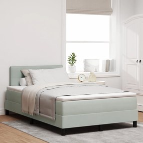 Cama Box com Colchão vidaXL Cinza Claro 120x200 cm Veludo