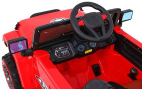 Jipe elétrico para Crianças off-road 12V 4x4, Rodas Espuma EVA, Assento couro ecológico Vermelho