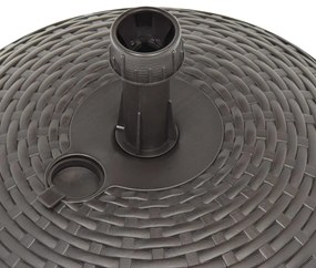 Base guarda-sol c/ areia/água 20 L plástico vime castanho
