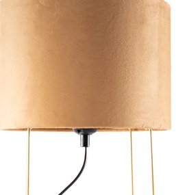 Candeeiro de mesa moderno amarelo com dourado - Rosalina