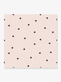 Papel de parede tecido LILIPINSO - Corações Pretos rosa medio liso com motivo
