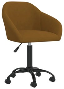 vidaXL Cadeira de jantar giratória veludo castanho