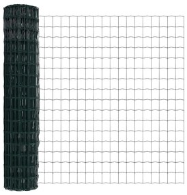 Cerca Euro com 7 Postes 1,5x10m em Aço Galvanizado Verde