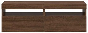 Móveis de TV 2 pcs com luzes LED 60x35x40 cm carvalho castanho