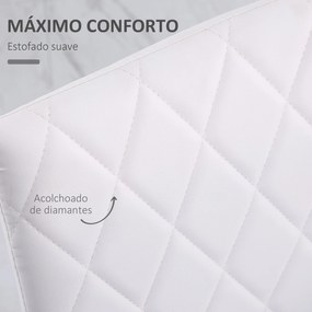 HOMCOM Conjunto de 4 Cadeiras de Sala de Jantar Estofadas com Pés de Metal Cadeiras Modernas para Cozinha Carga Máxima 41x50x91cm Branco