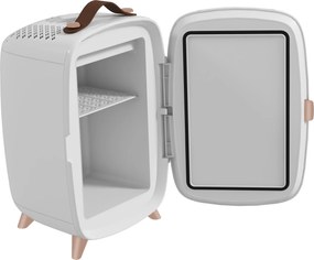 Mini Frigorífico de Cosméticos 6L de 9V com Porta com Espelho e Luz LED Ajustável em 3 Níveis 24,3x19,4x35,6 cm Branco