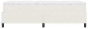 Cama Box Spring com Colchão Creme 100x200 cm Tecido de Corduroy