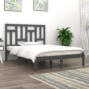 vidaXL Estrutura de cama 200x200 cm pinho maciço cinzento