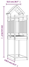 Torre de brincar 52,5x110,5x214 cm madeira de douglas maciça