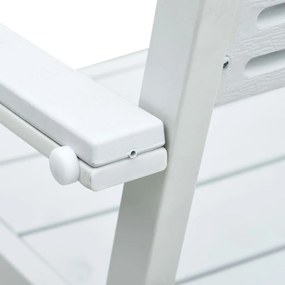 Cadeiras jardim 4 pcs PEAD aspeto madeira branco