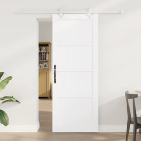 Porta Deslizante vidaXL com Conjunto de Ferragens Brancas 78x202 cm Ma