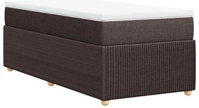 Cama com molas/colchão 90x190 cm tecido castanho-escuro
