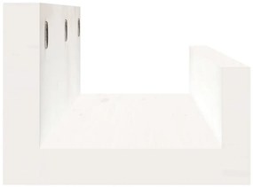 Prateleiras de parede 2 pcs 50x12x9 cm pinho maciço branco