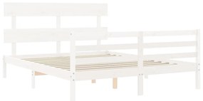 Estrutura de cama com cabeceira 160x200 cm madeira maciça