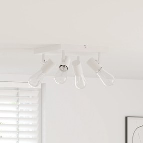 vidaXL Spotlight de Teto 4 Vias Ajustáveis Branco E27
