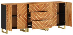 Móveis de apoio 3pcs 60x33,5x75 mangueira maciça castanho/preto