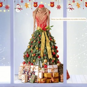 Árvore de Natal artificial Lojas roupa pré-iluminada de 150 cm com vestido em forma de manequim com 248 pontas de ramos 100 bagas vermelhas Luzes LED