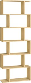 Estante livros sala elegante com 6 prateleiras 24 x 70 x 190,5 cm Cor de carvalho natural