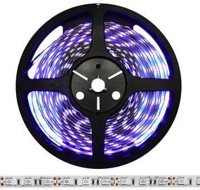 Fita de LED ultravioleta UV SMD5050, DC12V, 5m (60 Led/m) - IP20 Luz ultravioleta