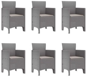Conjunto de Jantar para Jardim 7 pcs Cinzento-claro