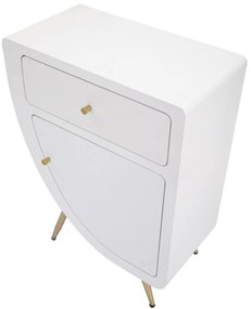 MESA DE CABECEIRA VENUS 60X32X79 CM BRANCA E DOURADA