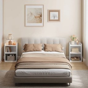 Conjunto de 2 mesas de cabeceira 30 x 40 x 60 cm Coleção Custos com compartimentos abertos para uso versátil, brancas